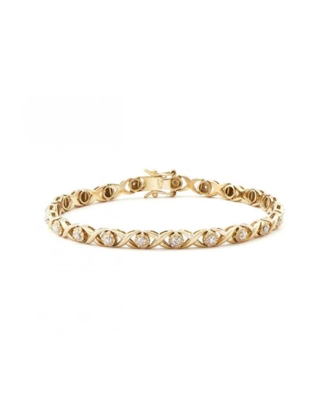 0.21 Cts Diamond 18KGP XOX Designer Bracelet